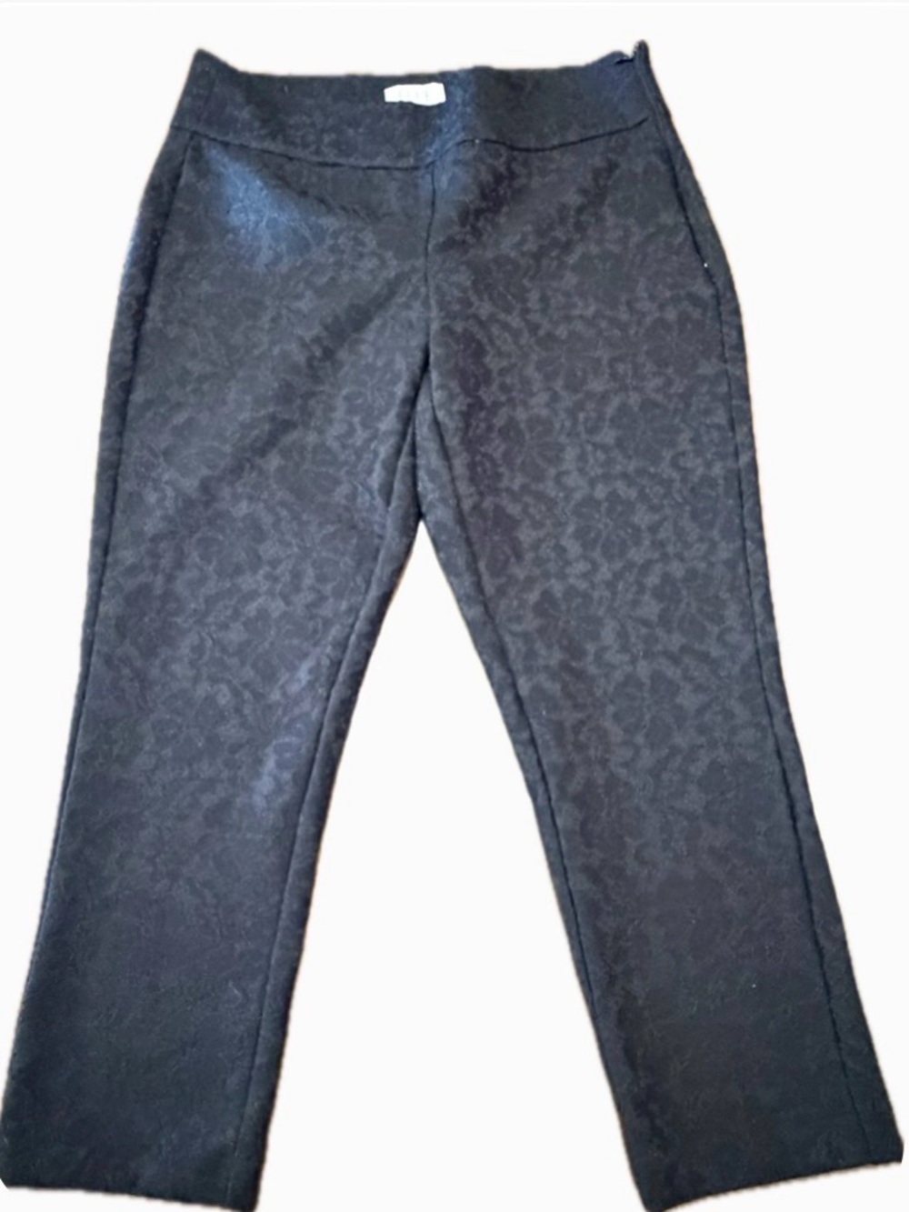 ELLE Black Lace Overlay Straight Leg Dress Pants Size 12